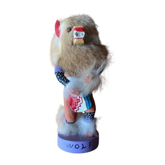 Vintage Hopi Kachina Doll Wolf 5" Signed WOLF BEAR - Picture 1 of 7
